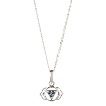 Third Eye Chakra Sapphire Sterling Silver Necklace, 2 of 9