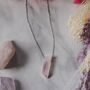 925 Sterling Silver And Rose Quartz Pendant Necklace, thumbnail 2 of 4