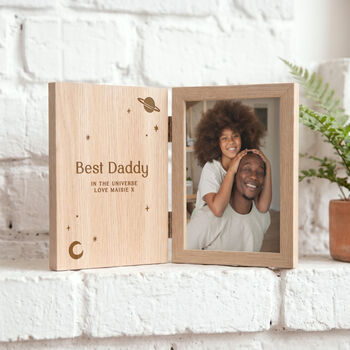 Moon And Planet Design Wooden Photo Frame, 2 of 2