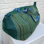 Vintage Ikea Bag Silky Blue Satins And Stripes, thumbnail 1 of 7