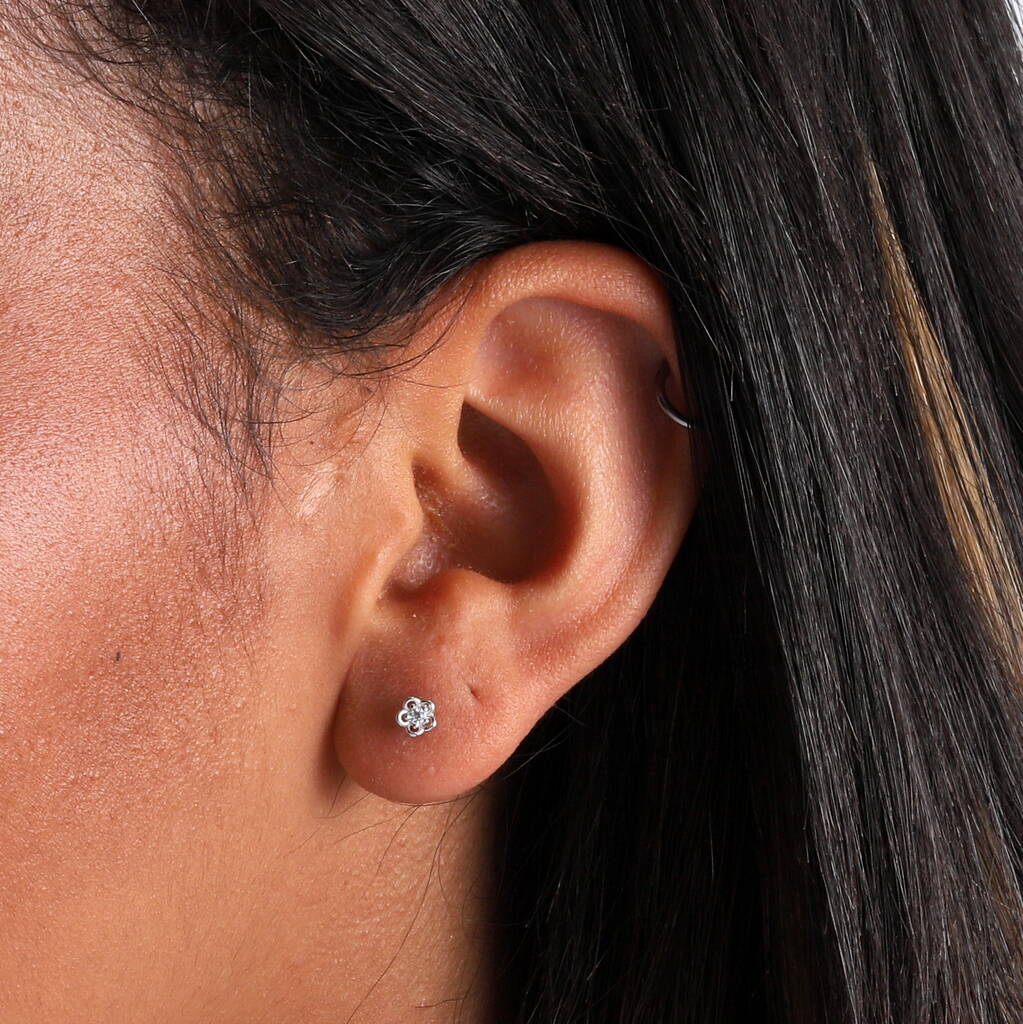 Terrarium Bottle Flower With Crystal Earrings By attic