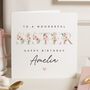 Personalised Floral Sister Birthday Card, thumbnail 1 of 7