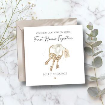 First Home Card, Congratulations On New Home, Forever Home, Keys Design, 3 of 5