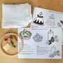 Christmas Linen Napkin Set Embroidery Stitch Craft Kit, thumbnail 6 of 8