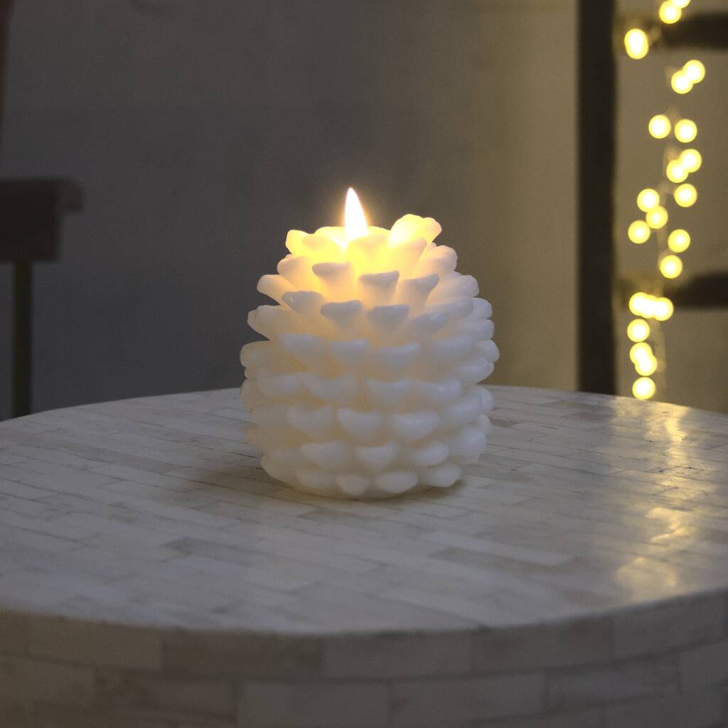 White Pine Cone Candles, 1 of 3