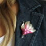 Magnolia Pink Flower Brooch, thumbnail 2 of 4