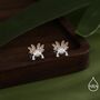 Tiny Axolotl Internally Threaded Flat Back Earrings In Sterling Silver, thumbnail 4 of 10