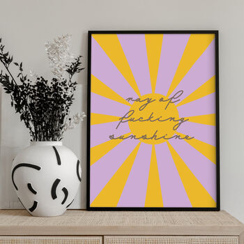 Ray Of Fucking Sunshine Print Purple, Pink Or Blue, 3 of 3