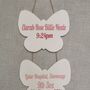 Baby Birth Details Wall Hanging Pink White Butterfly, thumbnail 4 of 8