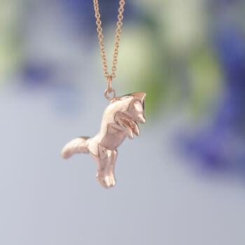 Jumping Fox Pendant With Optional Personalisation, 4 of 12