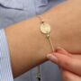 Personalised Silver Or Gold Plated Disc Slider Bracelet, thumbnail 1 of 6