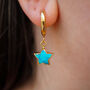 Turquoise Star Hoop Earrings, thumbnail 2 of 10