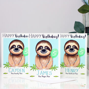 Personalised Sloth Relation Birthday Card, 5 of 9