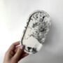 White Monochrome Marbled Abstract Curved Trinket Tray, thumbnail 1 of 5