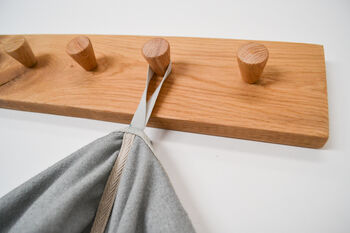 Solid Oak Coat Rack Or Towel Hanger, 5 of 11