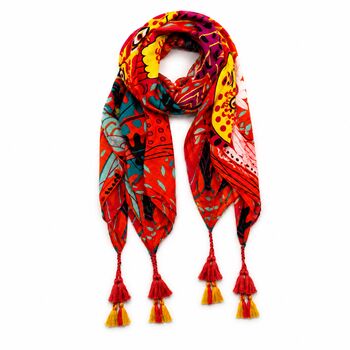 Vibrant Jungle Leopard Sarong Scarf, 5 of 6