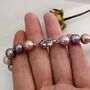 Sienna Purple Silver Pearl Ball Ombre Charm Lock Gift Bracelet, thumbnail 4 of 4