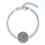 Silver Plated Fiigree Disc And Champagne Bead Bracelet, thumbnail 1 of 4