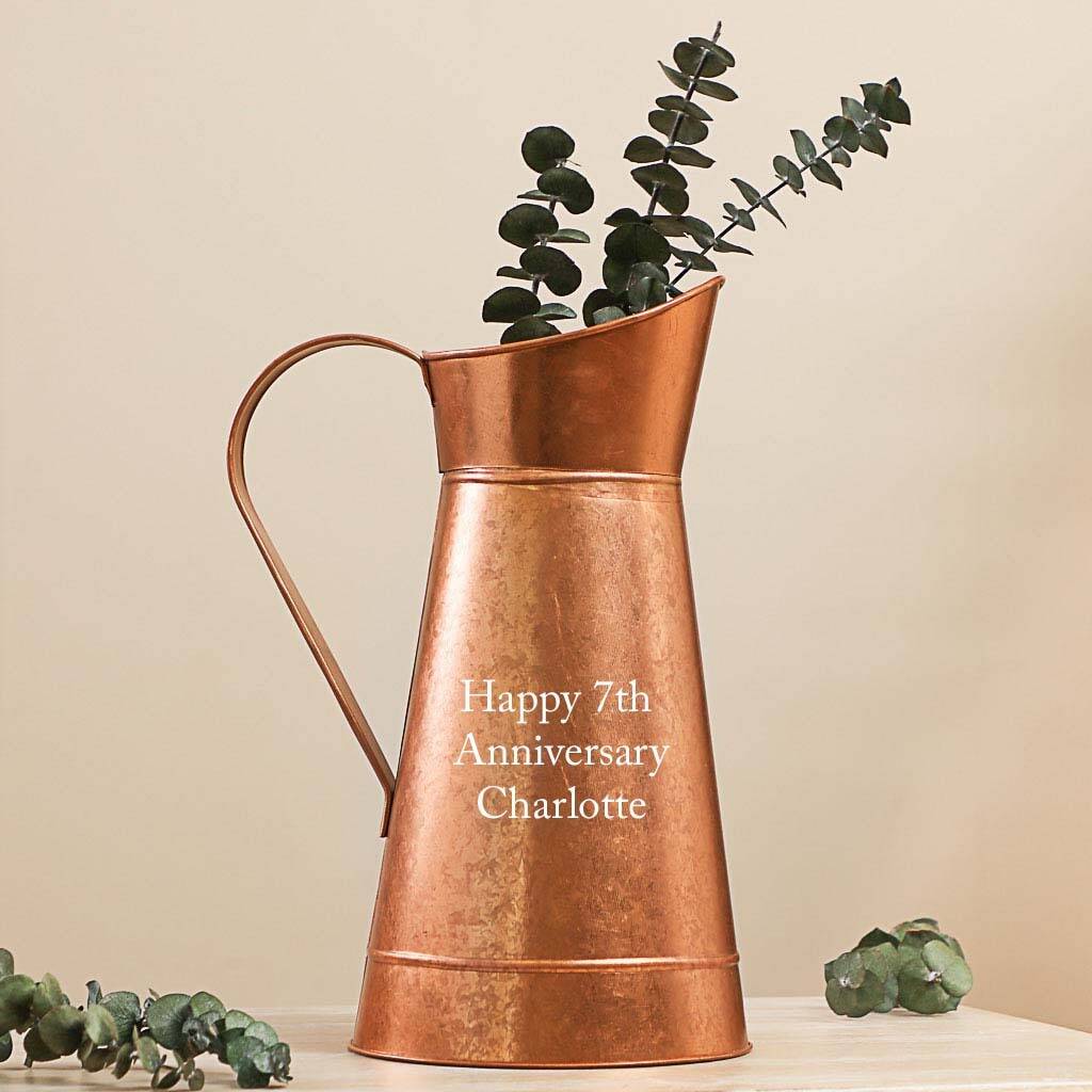 personalised rose copper decorative pitcher jug by dibor