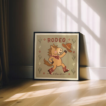 Rodeo Horse Print, Cowboy Horse, Western Nursery Print Green, 6 of 12