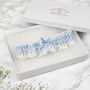 Embroidered Tulle Lace Bridal Garter Something Blue, thumbnail 2 of 3