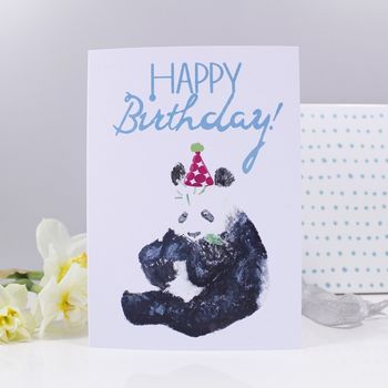 Happy Birthday Panda Party Hat Card, 4 of 8