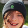 Happy Pea Embroidered Kids Beanie, thumbnail 1 of 3