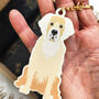 Golden Retriever Wooden Keyring With Optional Christmas Card, thumbnail 8 of 9