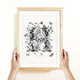 Personalised Monochrome Floral Initial Print, thumbnail 8 of 11