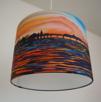 Sunset Art Panoramic Print Of Painting Lampshade, 3 of 9