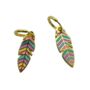 Feather Leaves Rainbow Enamel Hoop Earrings, thumbnail 3 of 3