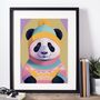 Cosy Panda Portrait Illustration Art Print, thumbnail 3 of 3