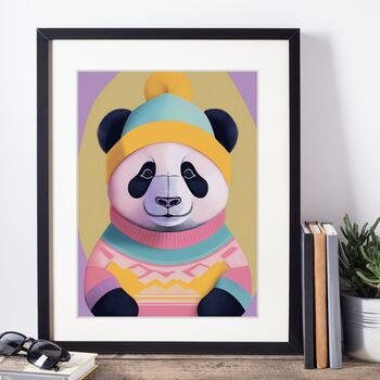 Cosy Panda Portrait Illustration Art Print, 3 of 3