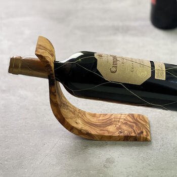 Natural Olive Wood Wine Holder, 2 of 5