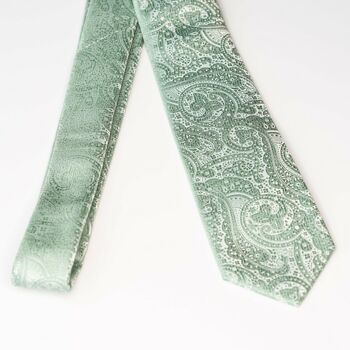 Sage Green Wedding Tie Set And Socks Groomsmen Gift, 10 of 12