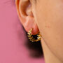 Gold Filled Leaf Hoop Earrings, thumbnail 1 of 6