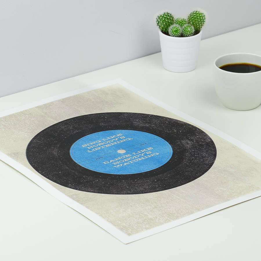 personalised vinyl record poster by mixpixie