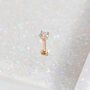 14 Carat Gold Solitaire, Threaded Labret Piercing, thumbnail 1 of 6