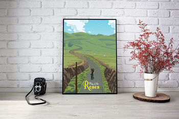 Way Of The Roses Cycling Travel Poster Art Print, 3 of 6