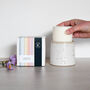 Speckled Clay Candle Pot With Refill Snowdrop White, thumbnail 4 of 5