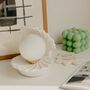 White 80s Style Clam Shell Oyster Pearl Bulb Table Lamp, thumbnail 1 of 5