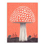 Fairy Fungi Toadstool Fly Agaric Coral Wall Art Print, thumbnail 6 of 6