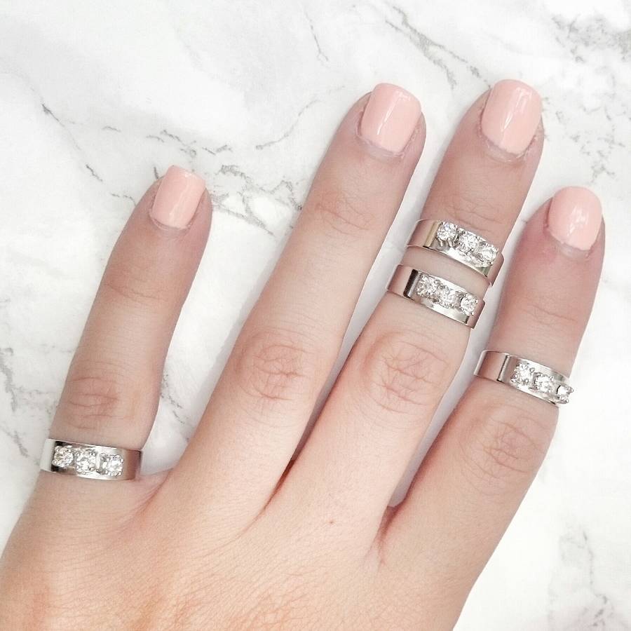 triple crystal midi ring set of four by staxx | notonthehighstreet.com