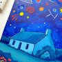 Midnight Cottage Watercolour Print, thumbnail 3 of 6