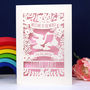 Personalised Floral New Baby Papercut Card, thumbnail 1 of 6