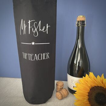 Personalised Thank You Teacher/Teaching Assistant Bottle Bag, 2 of 2