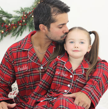 Personalised Dad And Child Luxury Tartan Pyjama, 2 of 6