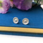 Sterling Silver Mini Sunflower Earrings, thumbnail 3 of 8