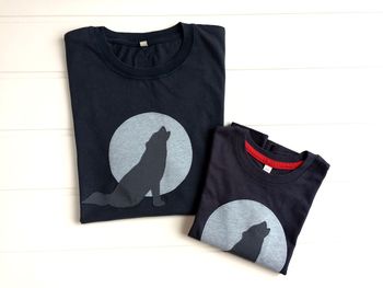 Parent And Child Wolf T Shirt Set, 5 of 10
