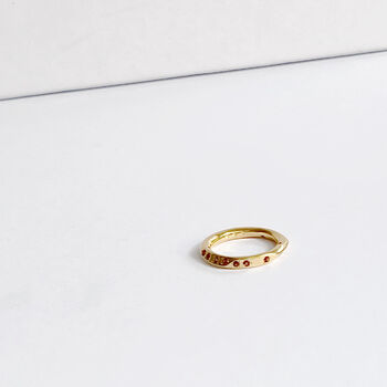 Garnet Angled 18k Gold Plated Vermeil Ring, 2 of 6